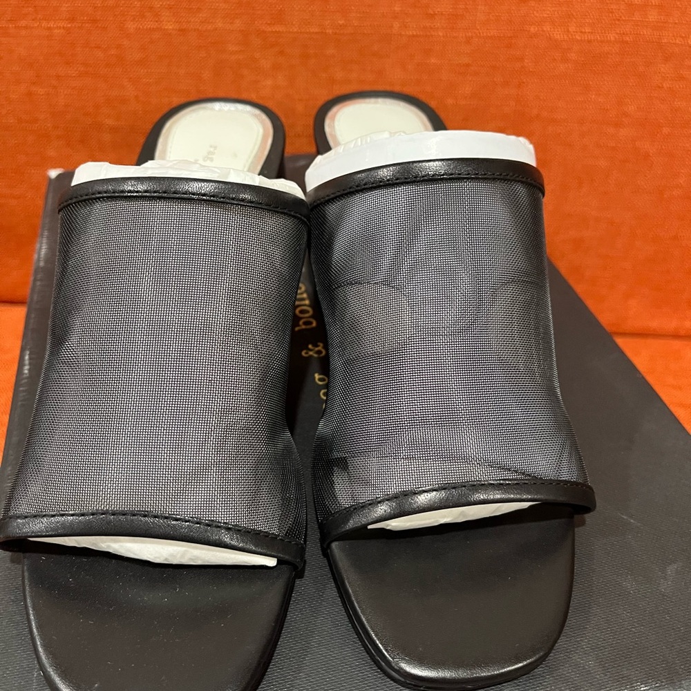 rag & bone Black Sheer Mesh Mules retail $375 - Picture 4 of 13